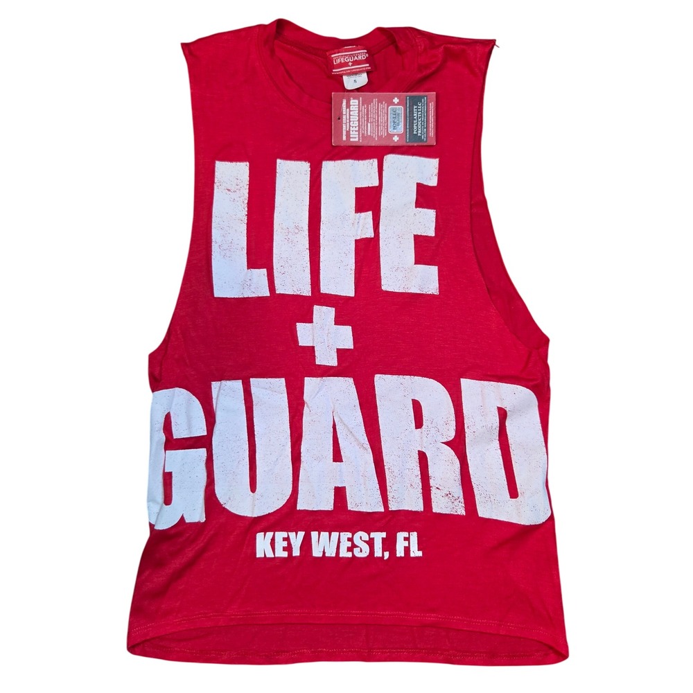 Lifeguard Key West FL Red Muscle Tank Top R1027 Small NWT USA Made NWT